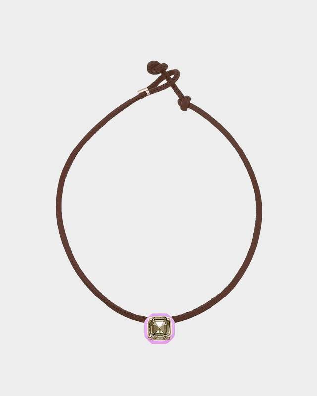 Pop Choker Necklace with Smoky Quartz Octagon Candy Settin